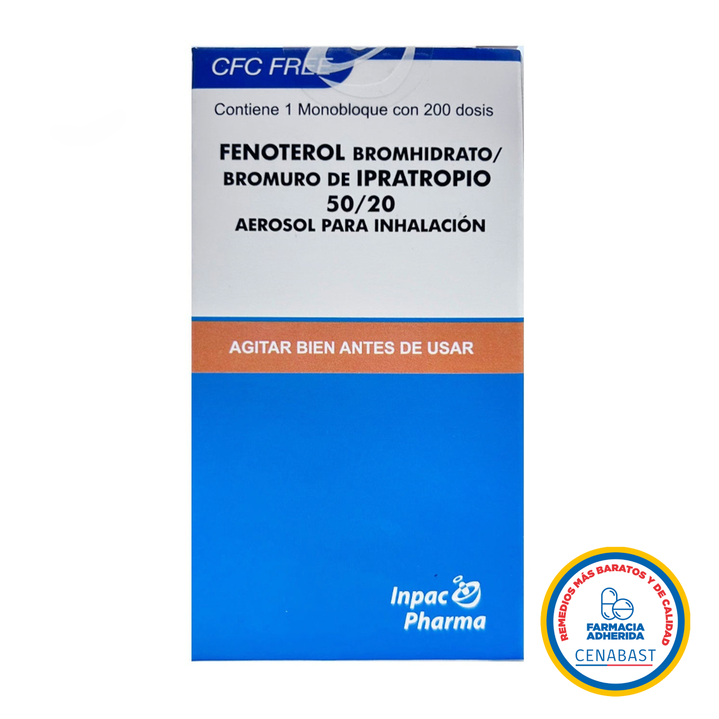 Fenoterol Bromhidrato/Bromuro de Ipatropio Aerosol para Inhalación 50/20 Medicamento Cenabast - Farmacias Curie