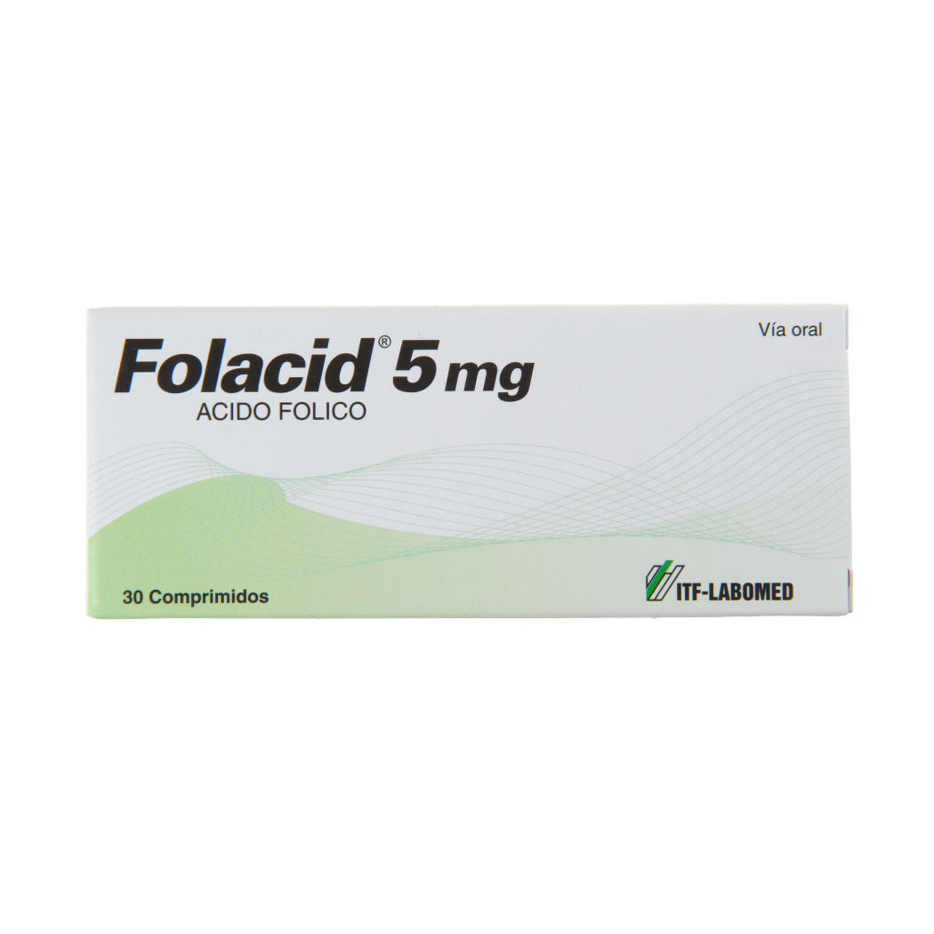 Folacid 5mg - 30 Comprimidos - Farmacias Curie