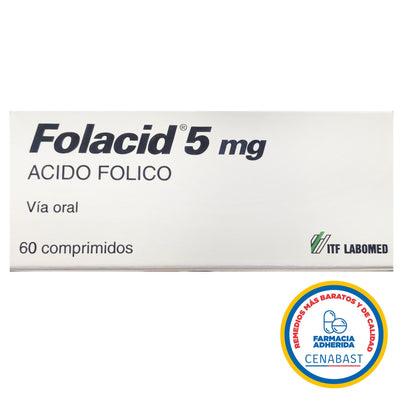 Folacid Comprimidos 5mg Medicamento Cenabast - 60 unidades