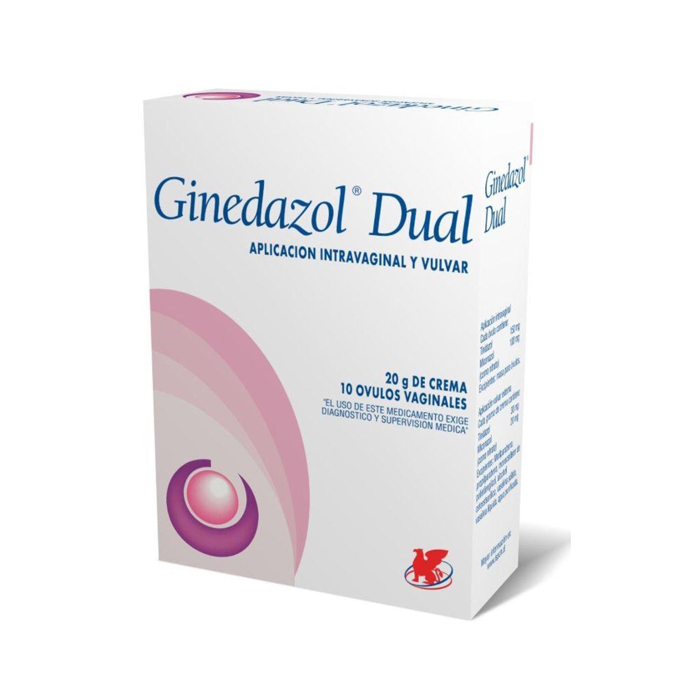 Ginedazol Dual Crema y Óvulos Vaginales - Farmacias Curie