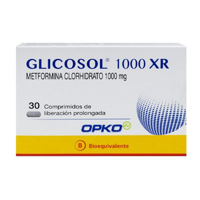 Glicosol XR Comprimidos de Liberación Prolongada 1000mg - Farmacias Curie