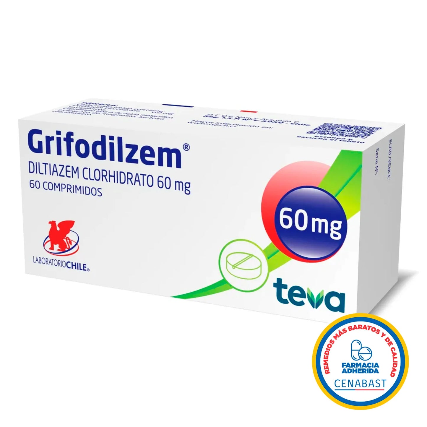 Grifodilzem 60mg - 30 comprimidos - Medicamento Cenabast - Farmacias Curie