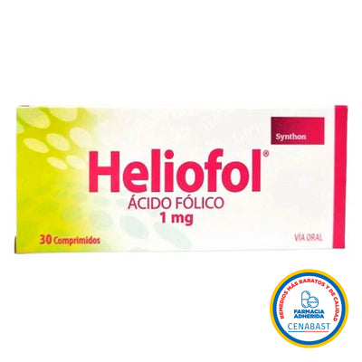 Heliofol 1mg - 30 Comprimidos - Medicamento Cenabast - Farmacias Curie