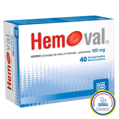 Hemoval Comprimidos Masticables Medicamento Cenabast - Farmacias Curie