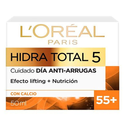 L'oréal Hidra Total 5 Crema Facial Día Anti-Arrugas +55 - Farmacias Curie