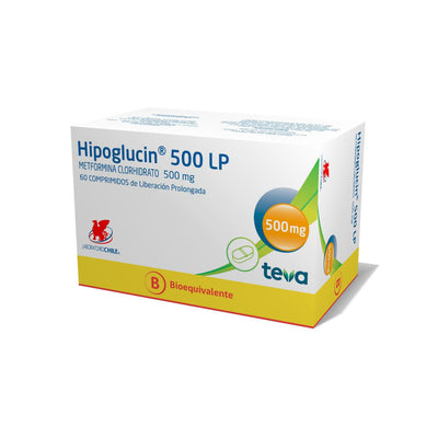 Hipoglucin LP 500 mg - 60 Comprimidos de Liberación Prolongada - Farmacias Curie