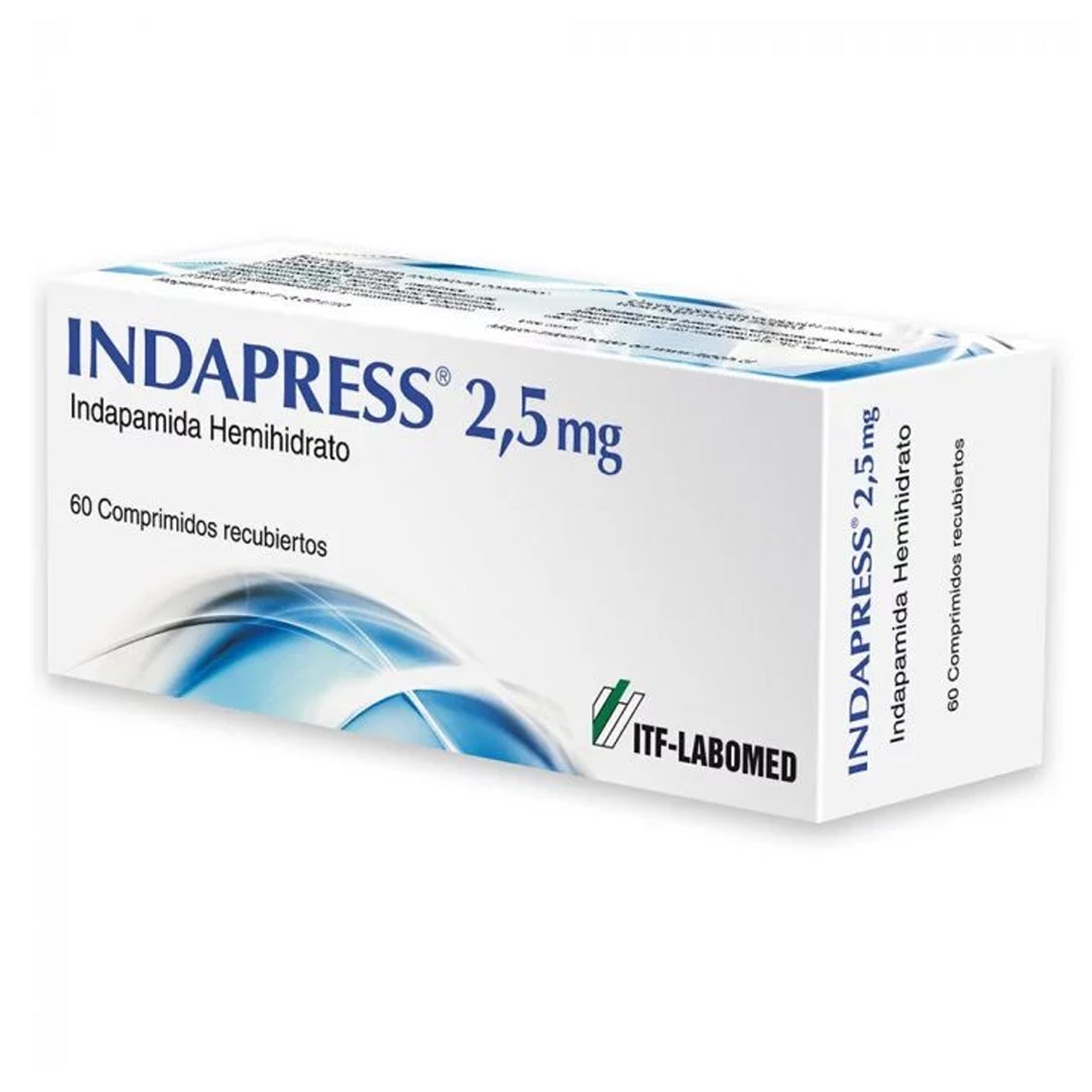 Indapress Comprimidos Recubiertos 2,5mg - 60 unidades - Farmacias Curie