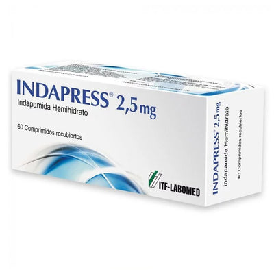 Indapress Comprimidos Recubiertos 2,5mg - 60 unidades - Farmacias Curie