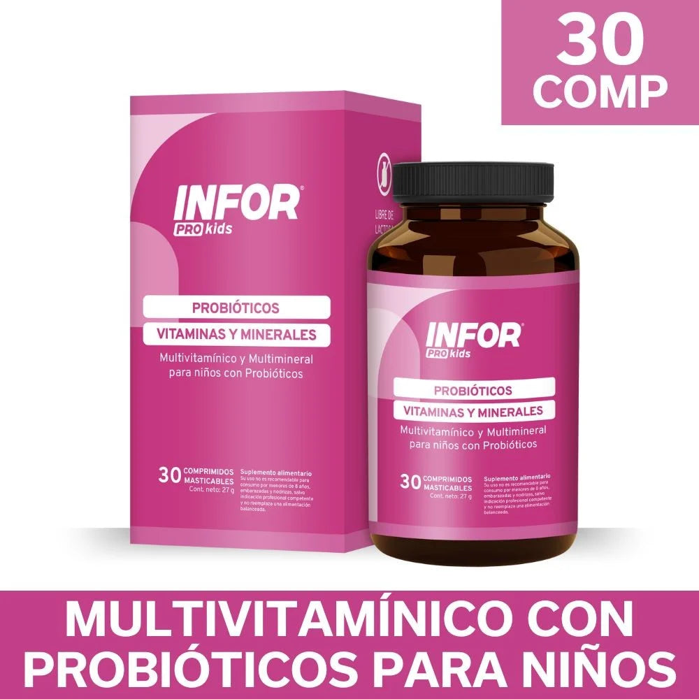 Infortin Probiotics - 30 Comprimidos Masticables - Farmacias Curie