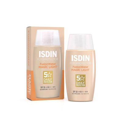 ISDIN FusionWater Magic Light Fotoprotector - 50 mL - Farmacias Curie