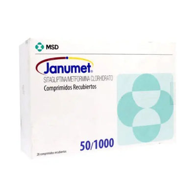 Janumet 50/1000 mg - 28 Comprimidos recubiertos - Farmacias Curie