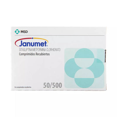 Janumet 50/500 mg - 56 Comprimidos Recubiertos - Farmacias Curie
