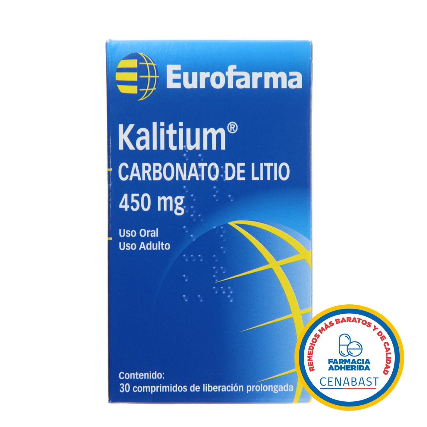 Kalitium Comprimidos de Liberación Prolongada 450mg Medicamento Cenabast - Farmacias Curie