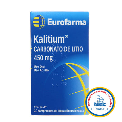 Kalitium Comprimidos de Liberación Prolongada 450mg Medicamento Cenabast - Farmacias Curie