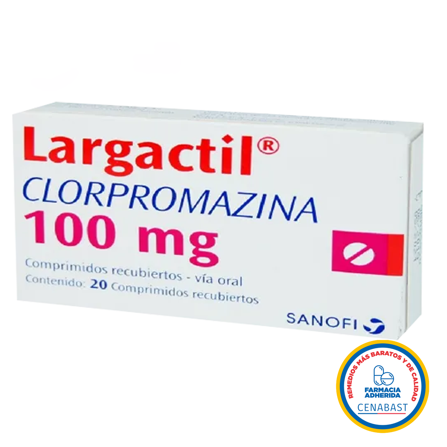 Largactil 100mg - 20 comprimidos - Medicamento Cenabast - Farmacias Curie