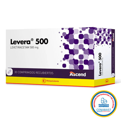 Levera 500mg - 30 comprimidos recubiertos - Medicamento Cenabast - Farmacias Curie