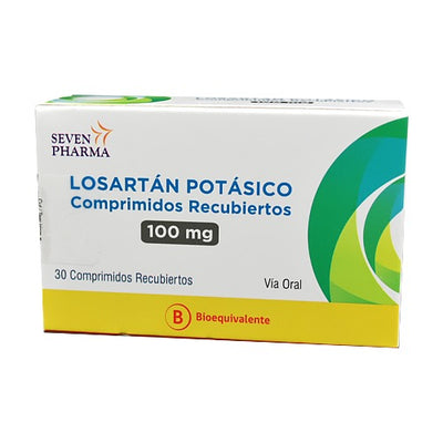 Losartan 100mg - 30 Comprimidos Recubiertos - Farmacias Curie