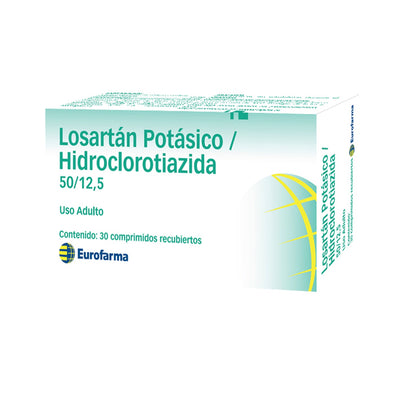 Losartan/Hidroclorotiazida Comprimidos Recubiertos 50/12,5 - Farmacias Curie