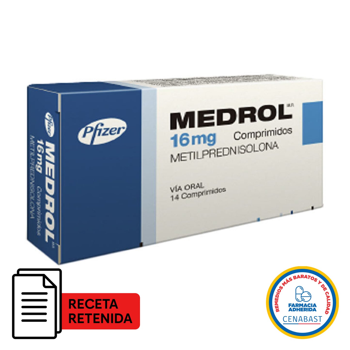 Medrol Comprimidos 16mg Medicamento Cenabast - Farmacias Curie