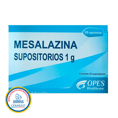 Mesalazina 1 Gramo - 10 Supositorios - Medicamento Cenabast