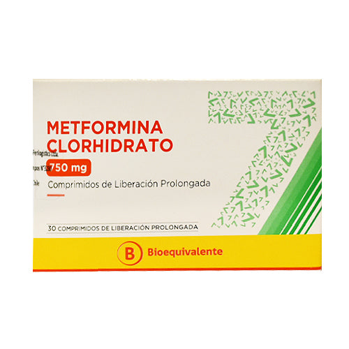 Metformina 750mg - 30 Comprimidos de Liberación Prolongada - Farmacias Curie