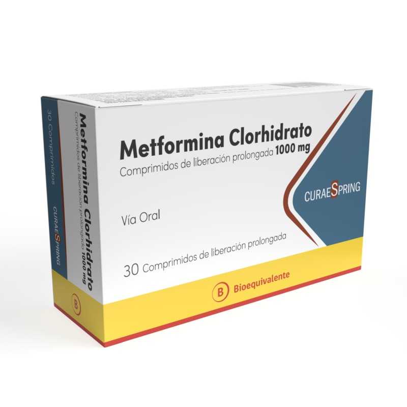 Metformina 1000mg - 30 Comprimidos de Liberación Prolongada - Farmacias Curie