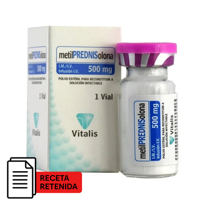 Metilprednisolona Solución Inyectable 500mg - Farmacias Curie
