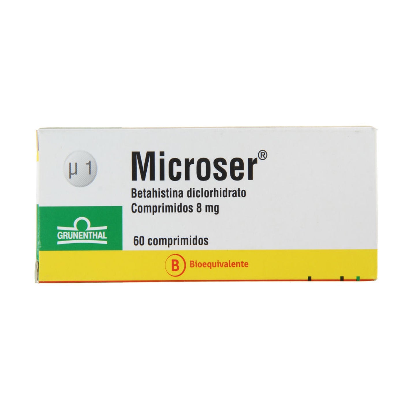 Microser Comprimidos 8mg - 60 unidades - Farmacias Curie