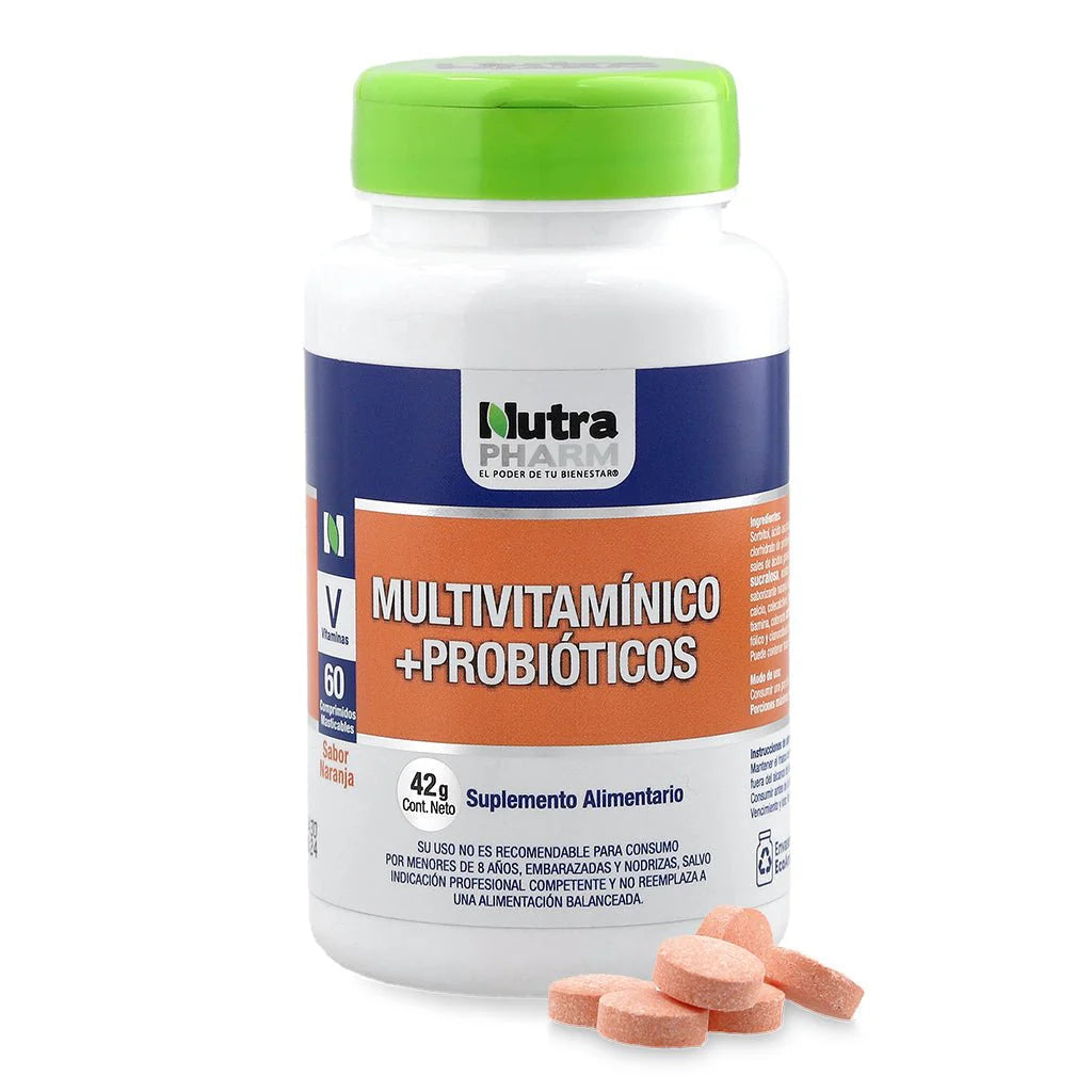 Multivitaminico + Probióticos - 60 Comprimidos Masticables - Farmacias Curie