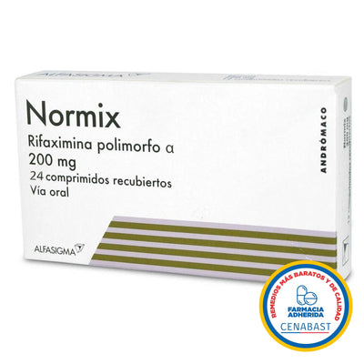 Normix 200mg  - 24 Comprimidos Recubiertos - Medicamento Cenabast - Farmacias Curie