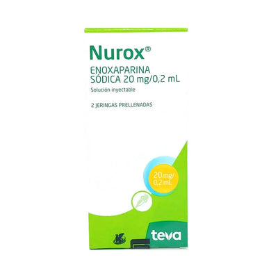 Nurox 20 mg/0.4 ml Solución Inyectable - 2 Jeringas Prellenadas - Farmacias Curie