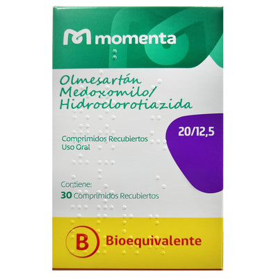 Olmesartán/Hidroclorotiazida Comprimidos Recubiertos 20/12,5 - Farmacias Curie