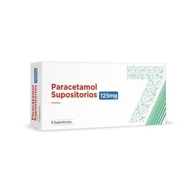 Paracetamol 125 mg - 6 Supositorios Infantiles - Farmacias Curie