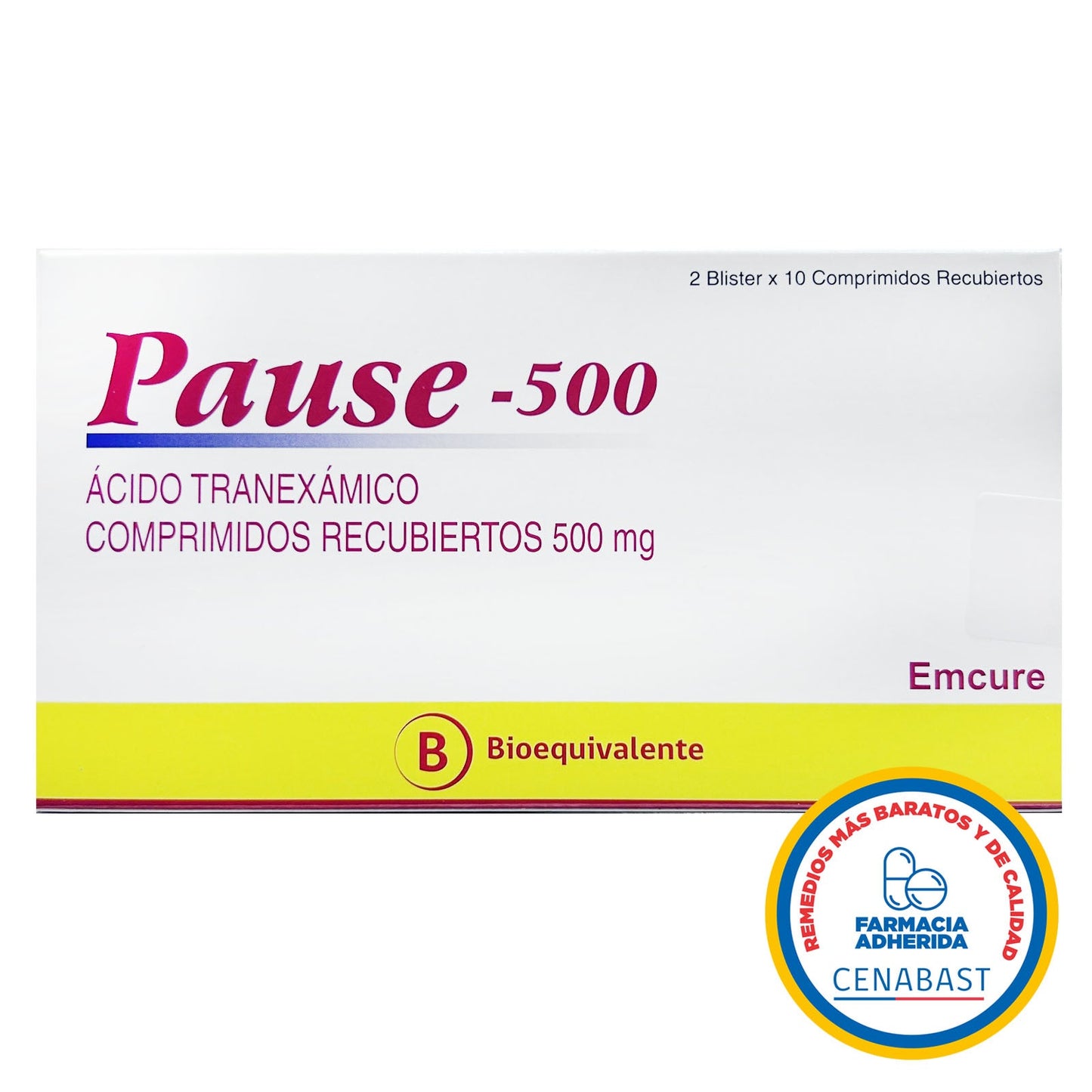 Pause-500 Comprimidos Recubiertos 500mg Medicamento Cenabast - Farmacias Curie