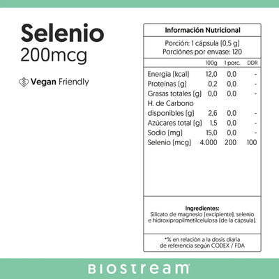 Selenio 200mcg - 120 Cápsulas