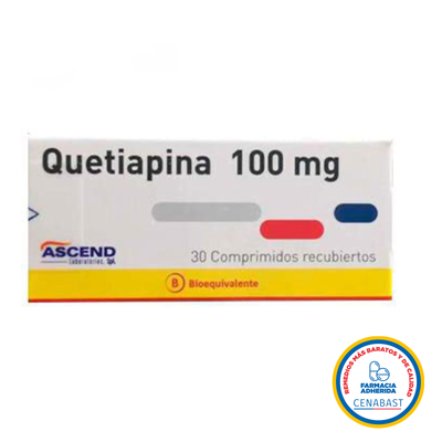 Quetiapina Comprimidos Recubiertos 100mg Medicamento Cenabast - Farmacias Curie