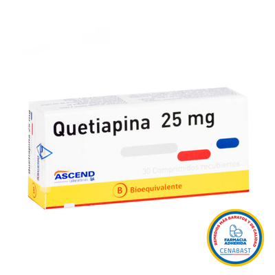 Quetiapina Comprimidos Recubiertos 25mg Medicamento Cenabast - Farmacias Curie
