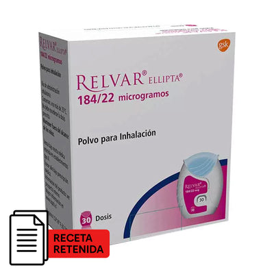 Relvar Ellipta Polvo para Inhalación 184/22 - 30 Dosis - Farmacias Curie