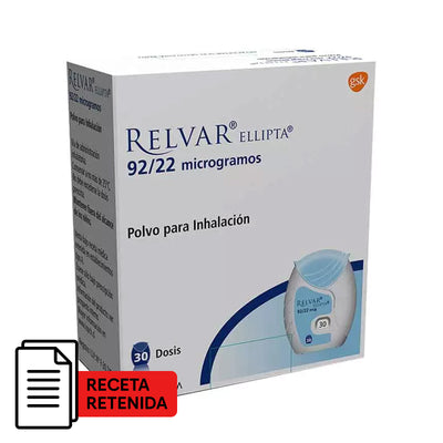 Relvar Ellipta Polvo para Inhalación 92/22 - 30 dosis - Farmacias Curie