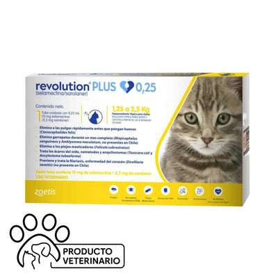 Revolution Plus 0,25 Gatos 1,25 a 2,5 kg - Farmacias Curie