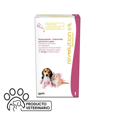 Revolution 6% Pipeta Perros y Gatos 2,5kg - Farmacias Curie