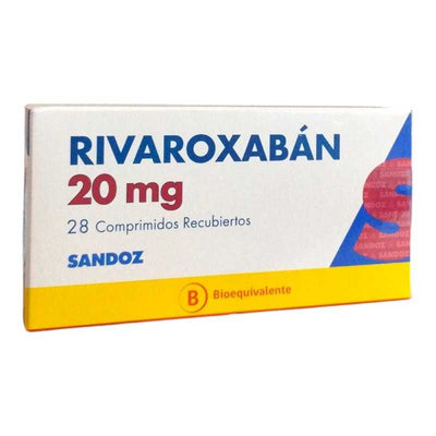 Rivaroxabán 20mg - 28 Comprimidos Recubiertos - Farmacias Curie