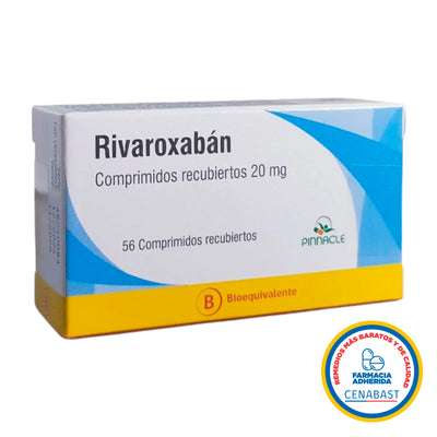 Rivaroxaban 20mg - 56 Comprimidos Recubiertos - Medicamento Cenabast - Farmacias Curie