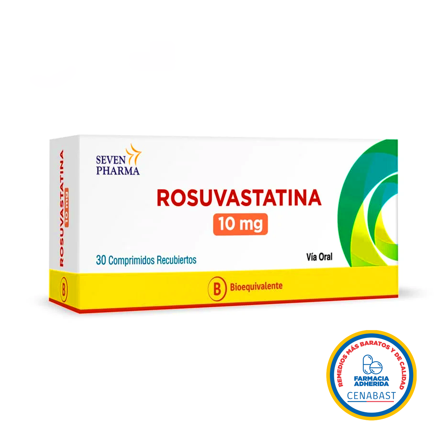 Rosuvastatina 10mg - 30 comprimidos - Medicamento Cenabast - Farmacias Curie