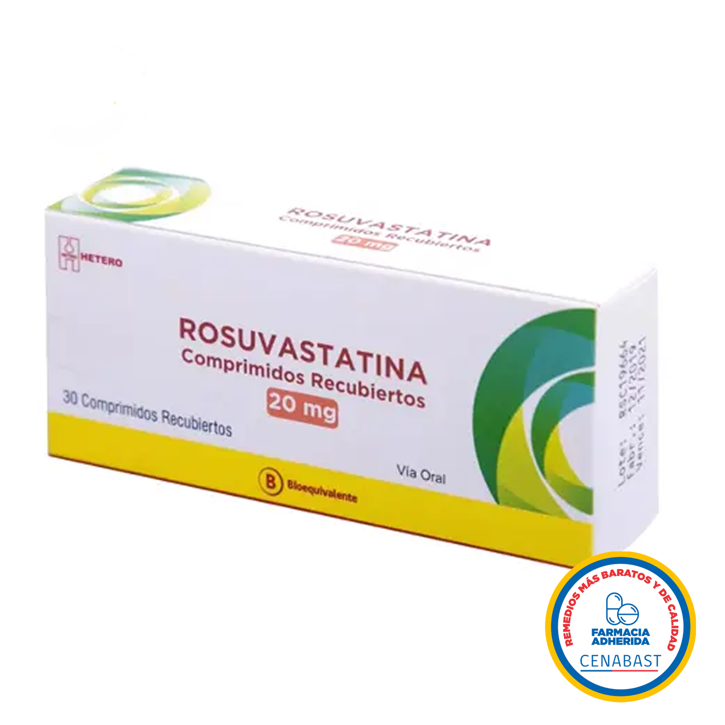 Rosuvastatina Comprimidos Recubiertos 20mg Medicamento Cenabast - Farmacias Curie