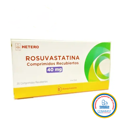 Rosuvastatina Comprimidos Recubiertos 40mg Medicamento Cenabast - Farmacias Curie