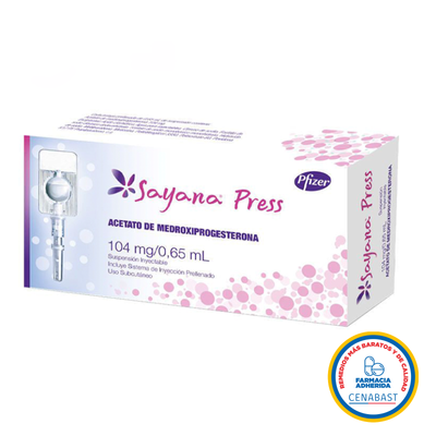 Sayana Press Solución Inyectable Medicamento Cenabast - Farmacias Curie