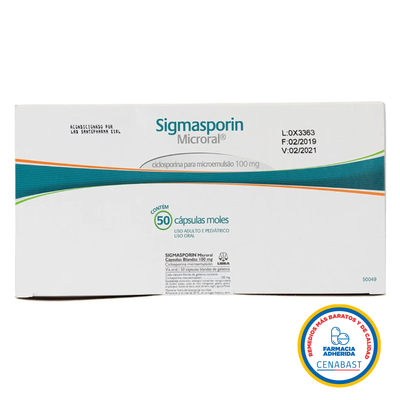 Sigmasporin 100mg - 50 Cápsulas Blandas - Medicamento Cenabast - Farmacias Curie