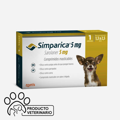 Simparica Antiparasitario para Perros 5mg - 1 unidad - Farmacias Curie