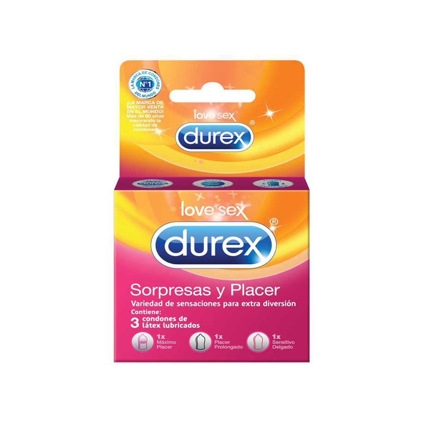 Durex Sorpresas y Placer - 3 unidades - Farmacias Curie